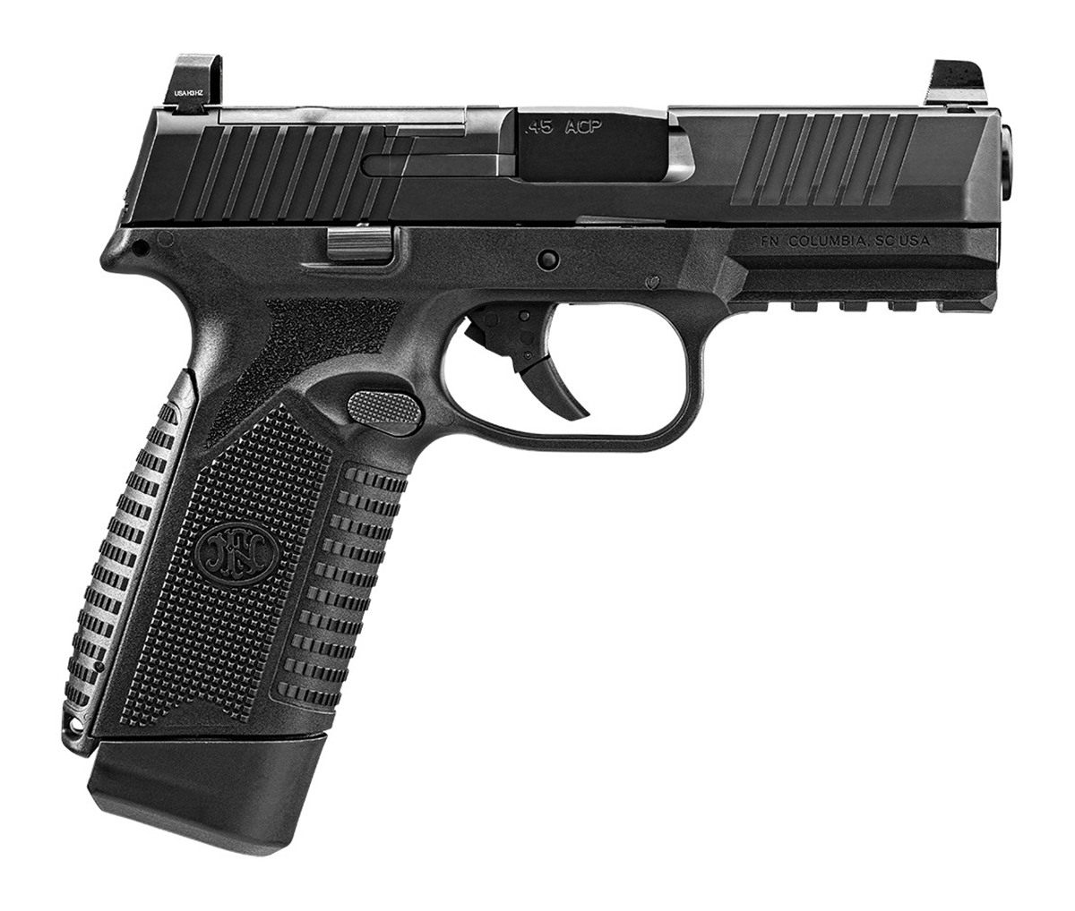 FN 66101389 545 MRD Full Size 45 ACP 10+1 4.10in Black Target Crown Steel B view 2
