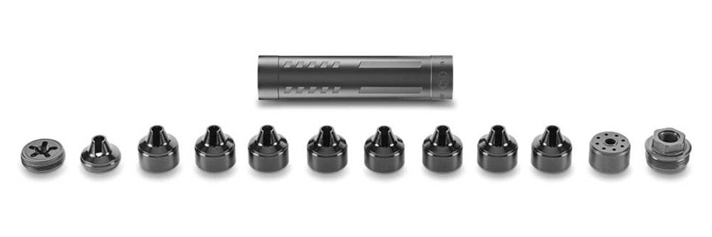 FN USA Catch 22 Ti Suppressor LR/17 HMR 5.25in 1/2inx28 Thread Black view 2