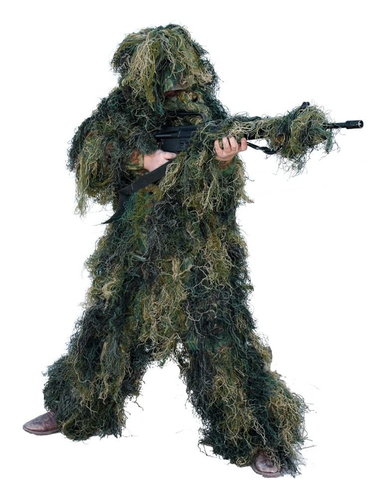 Red Rock Outdoor Gear Men's Youth Ghillie Suit, Woodland Camouflage, 10-12