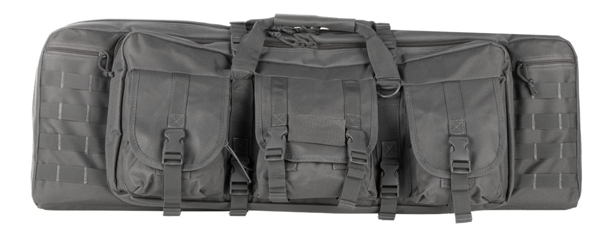 NcSTAR CVDC2946U36 Vism Double Carbine Case Urban Gray PVC Nylon w/ Foam Pa