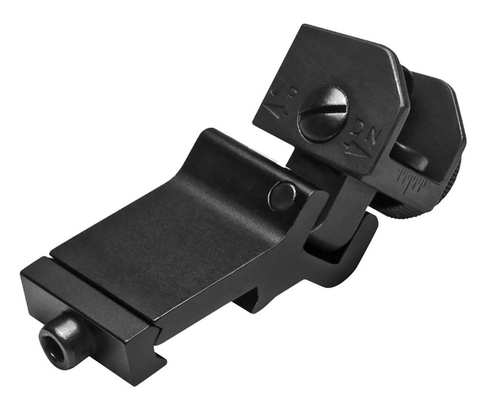 NcStar AR-15 45 Degree Offset Flip-Up Rear Sight Black