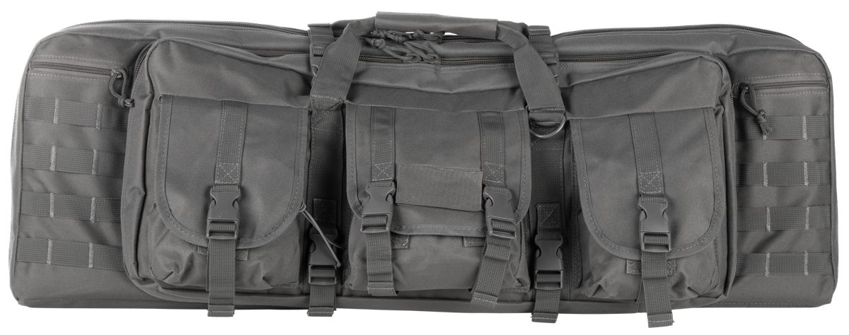 Vism NcStar CVDC2946U42 Double Carbine Case Urban Gray PVC Nylon w/ Foam Pa