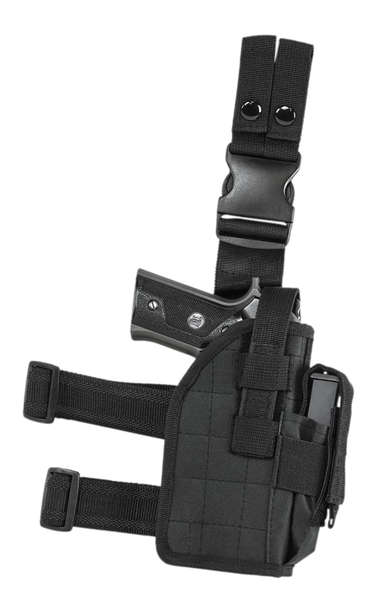 Vism NcStar CVDLHOL2954B Drop Leg Black PVC Fabric Fits Full Size Semi-Auto