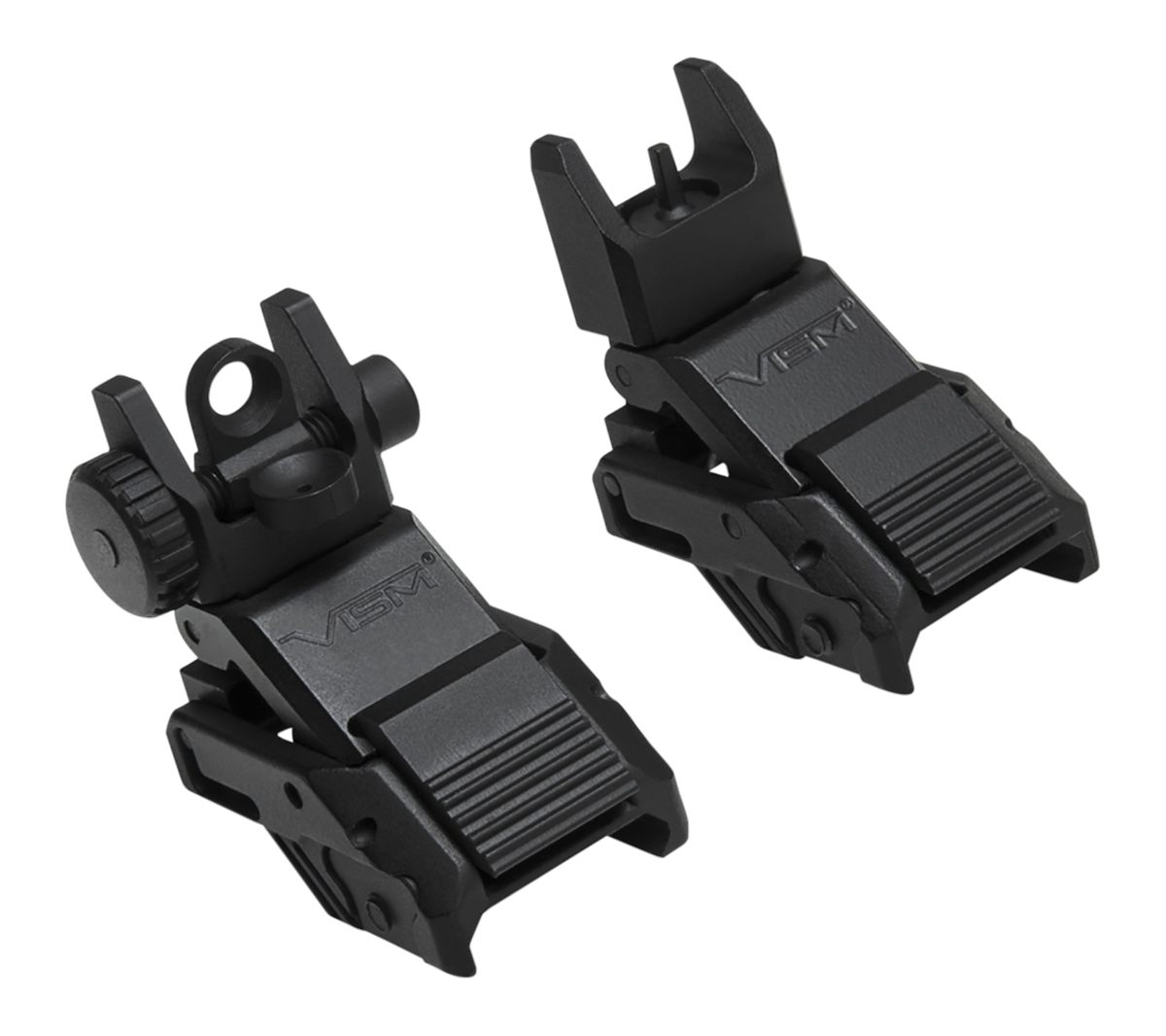 NcSTAR VMARFLC Pro Series Flip Up Front and Rear Sights Black for AR-Platfo