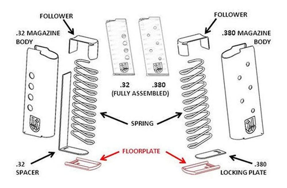 L.W. Seecamp .380 Magazine Extension Polished Aluminum