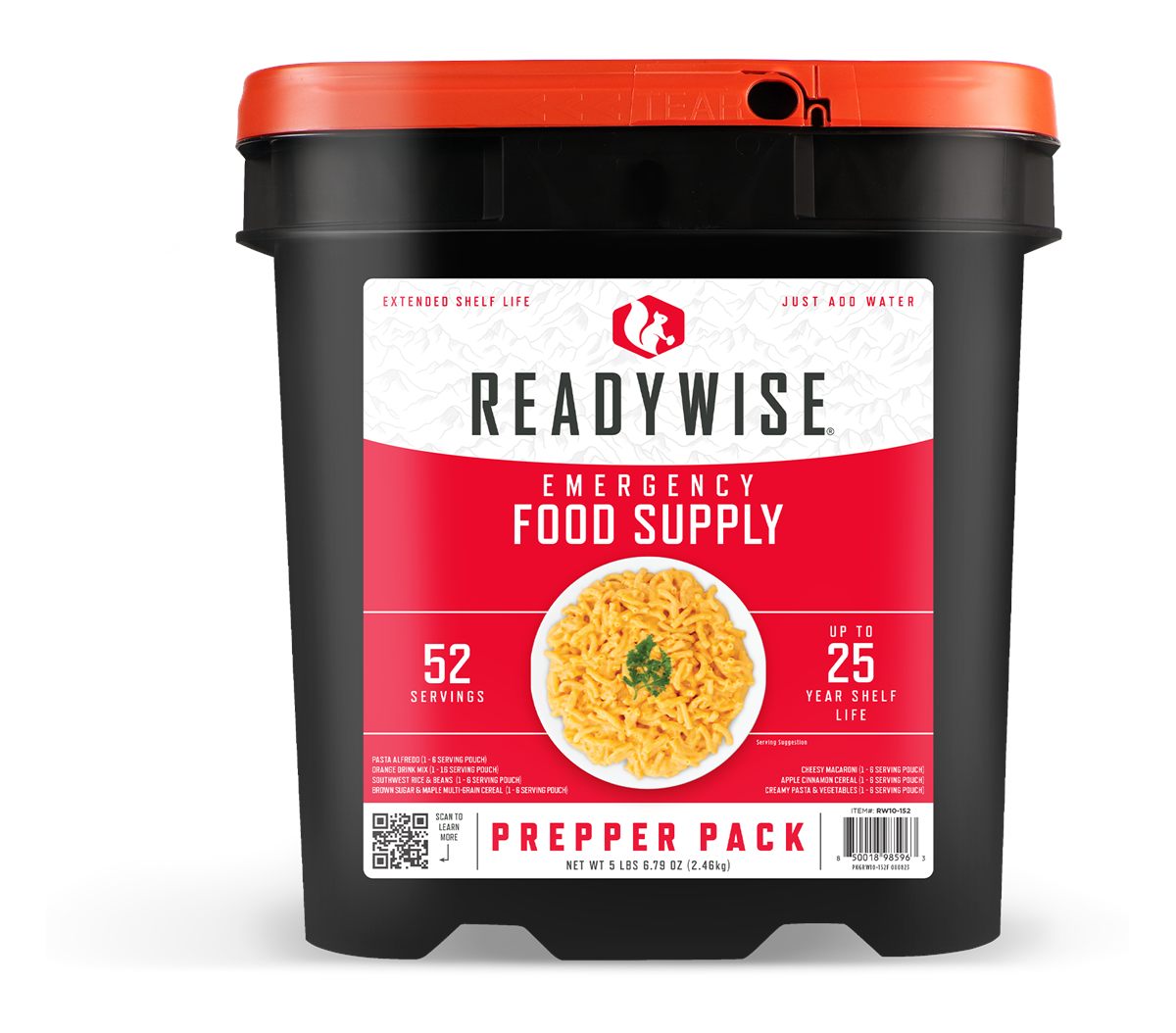 ReadyWise RW01152 Emergency Supplies Freeze Dried Prepper Pack 52 Servings