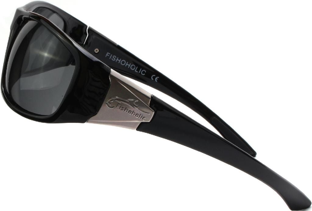 Fishoholic Polarized Fishing Sunglasses with Metal Logo UV400 Gift Hard Cas view 2