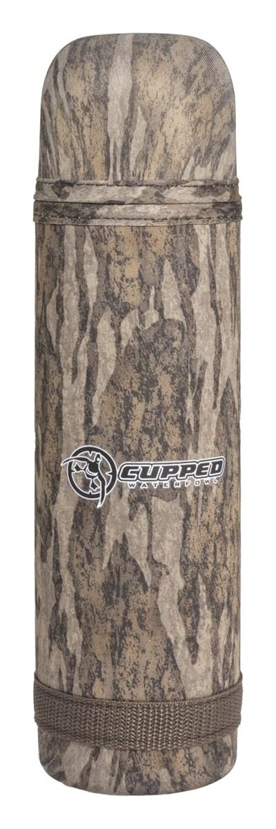Cupped Waterfowl 1 Liter Hot/Cold Camo Thermos | Mossy Oak Bottomland