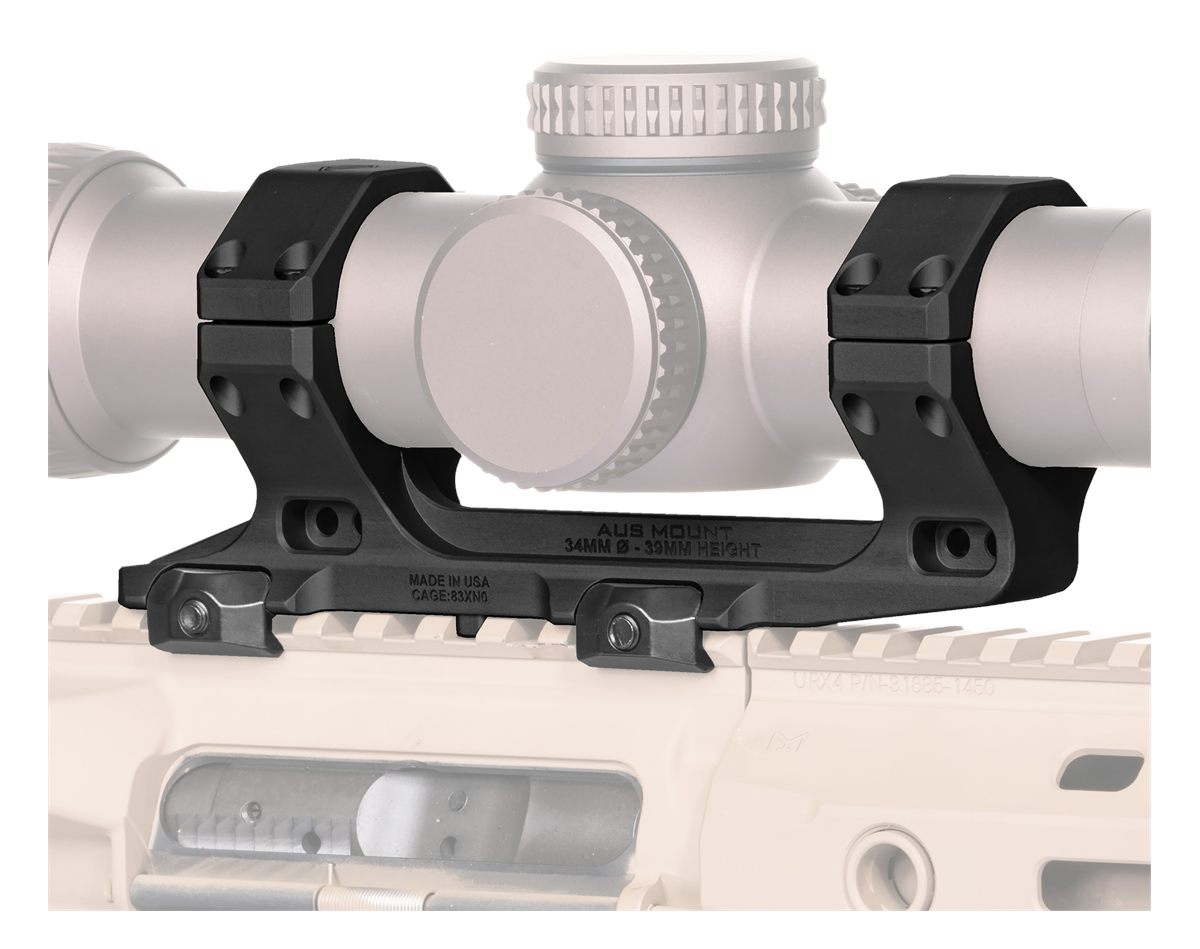 Reptilia 100153 AUS Optic Mount Black 7075-T6 Aluminum 34mm Tube Mil-Spec 1