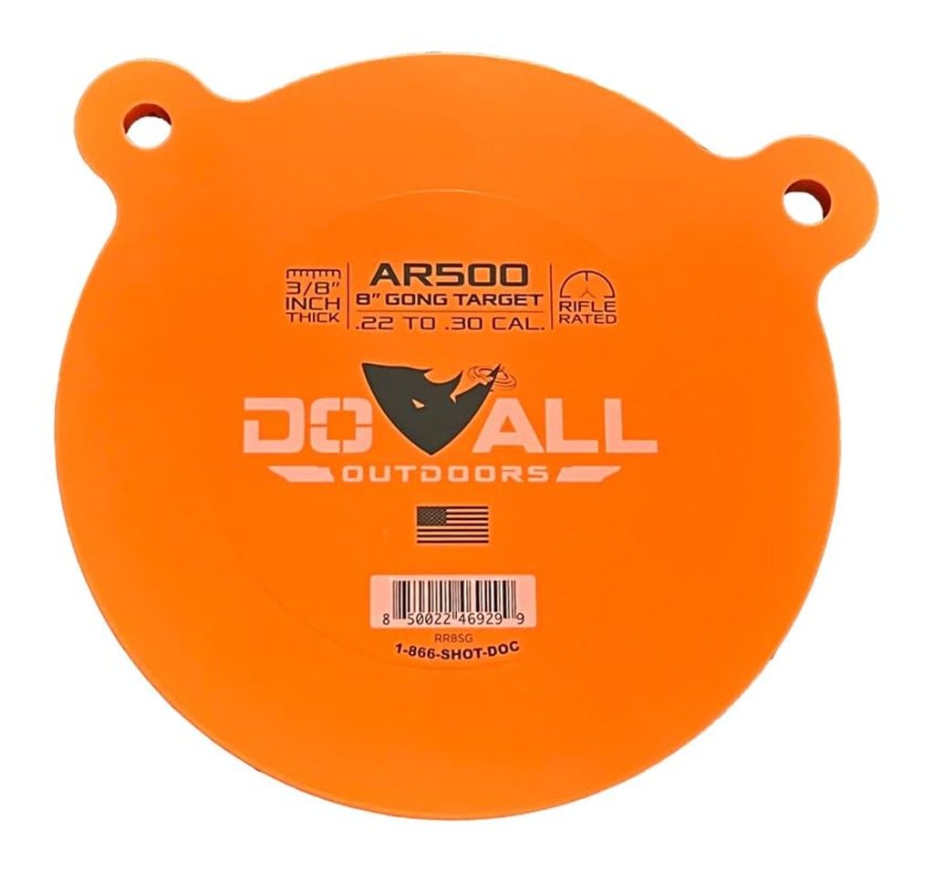 Do All Outdoors 8in Round Steel Gong Shooting Target for High Caliber