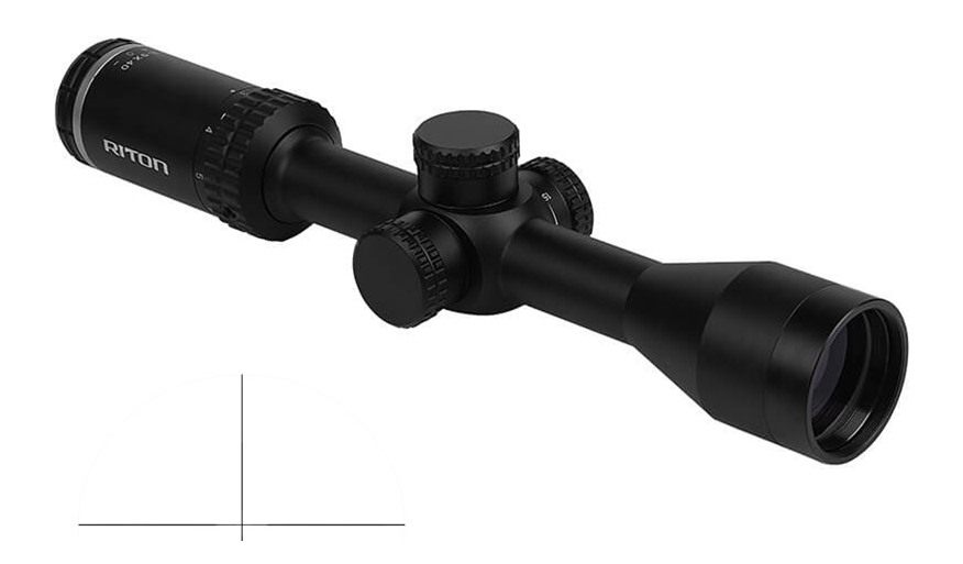 Riton Optics 1 Primal Rifle Scope 3-9x40 1in SFP Long Body Non-Illum - Blac view 3