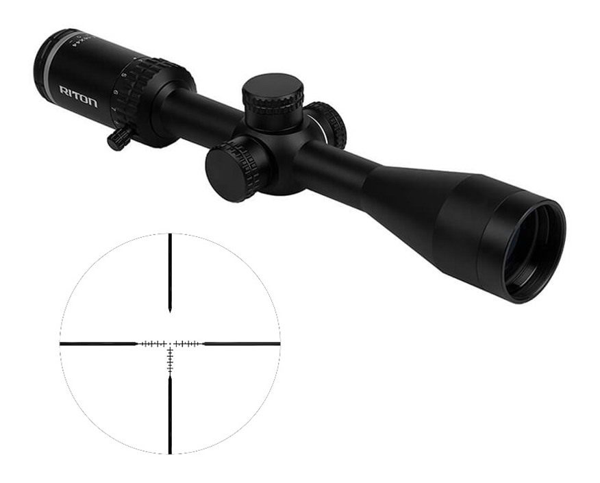 Riton Optics X1 Primal Rifle Scope - 4-16x44 1in SFP RUT non illum Black view 3
