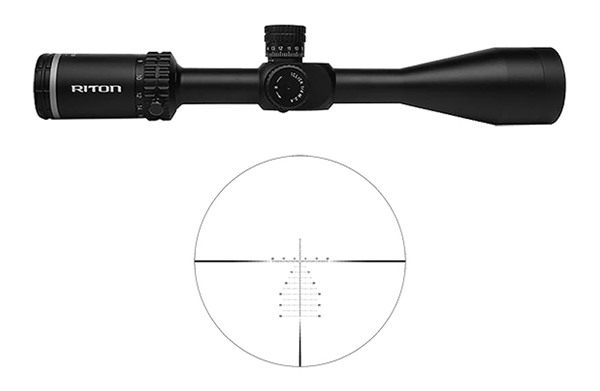 Riton Optics X1 Conquer Rifle Scope 6-24x50 1in FFP Mpsr Non-Illum MOA - Bl view 7