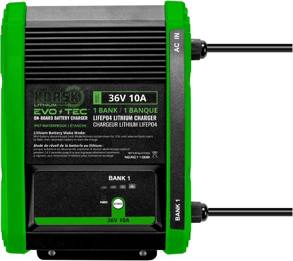 NORSK SINGLE LITHIUM A/C BATTERY CHARGER 36V-10A