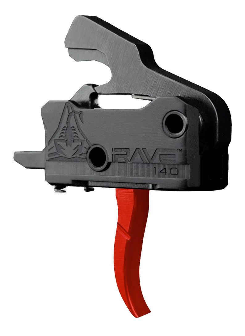 Rise Armament Rave 140 Single Stage Rifle Trigger 3.5 lb Curved Red