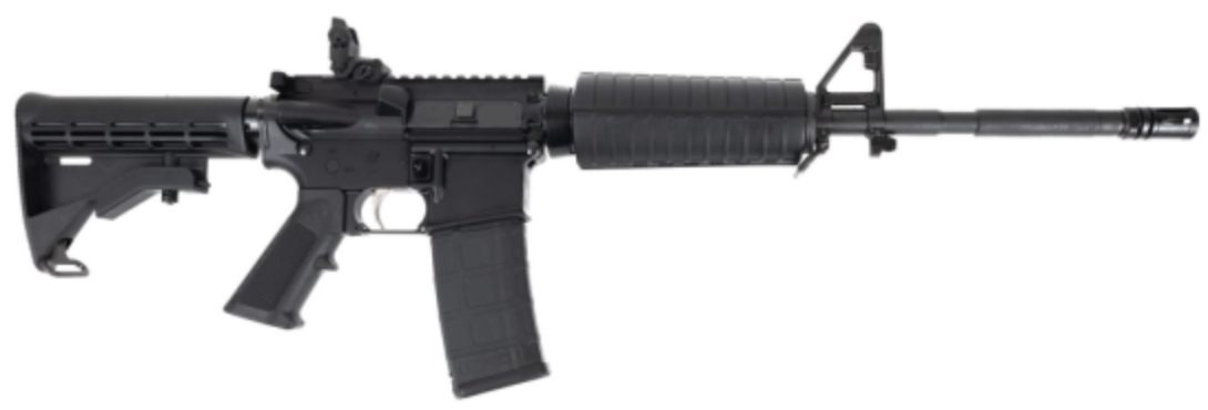 Dpms DR-15 M4 223REM Rifle 16in Classic HG, Black A2 Post, Magpul Rear 1-30