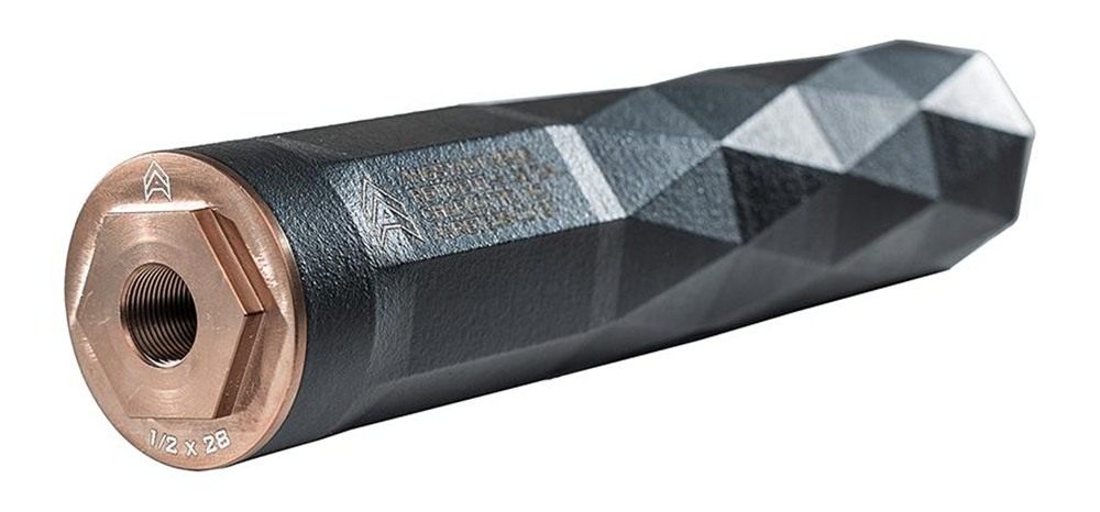 Angstadt Arms Reticent 360S Suppressor Up to 9mm Luger/.360 cal 6.8in 1/2x2