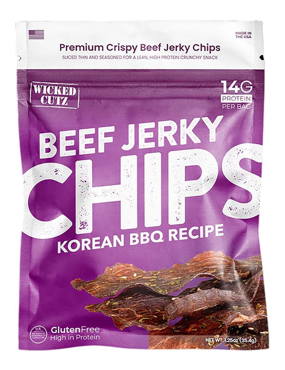 Wicked Cutz WCBC01KB Korean BBQ Beef Jerky Chips 8 Pack