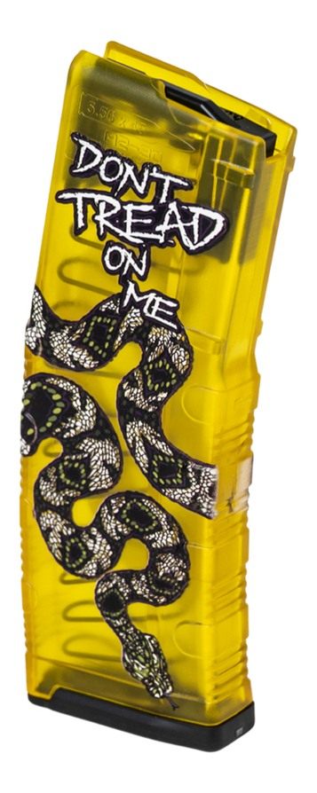 Amend2 AR-15 Rifle Magazine Translucent Yellow Don't Tread On Me 5.56x45mm/.223 Rem 30/rd view 2