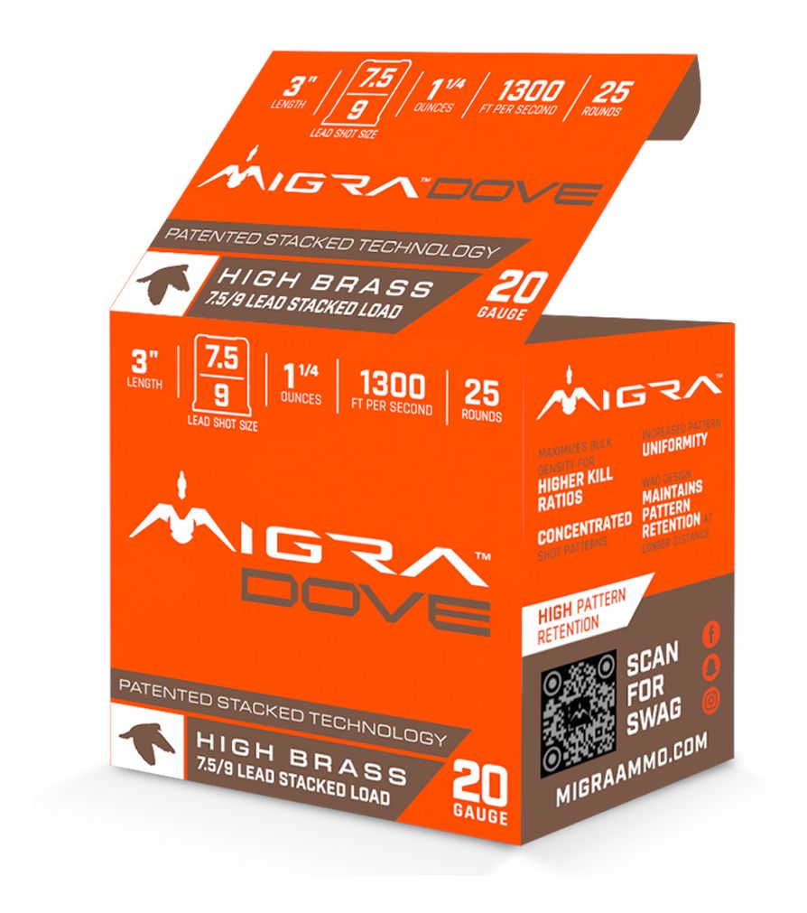 Migra Ammunitions M20UD75-9 Dove 20 Gauge 3in 1 1/4oz 7.5/9 Shot 25 Per Box