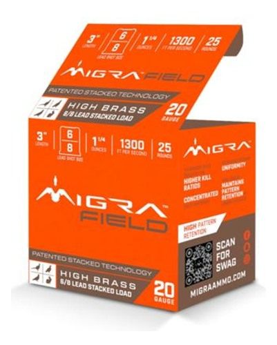 Migra Ammunitions Ultimate Field Hi-Brass Lead Stacked Shotshells 20ga 3in