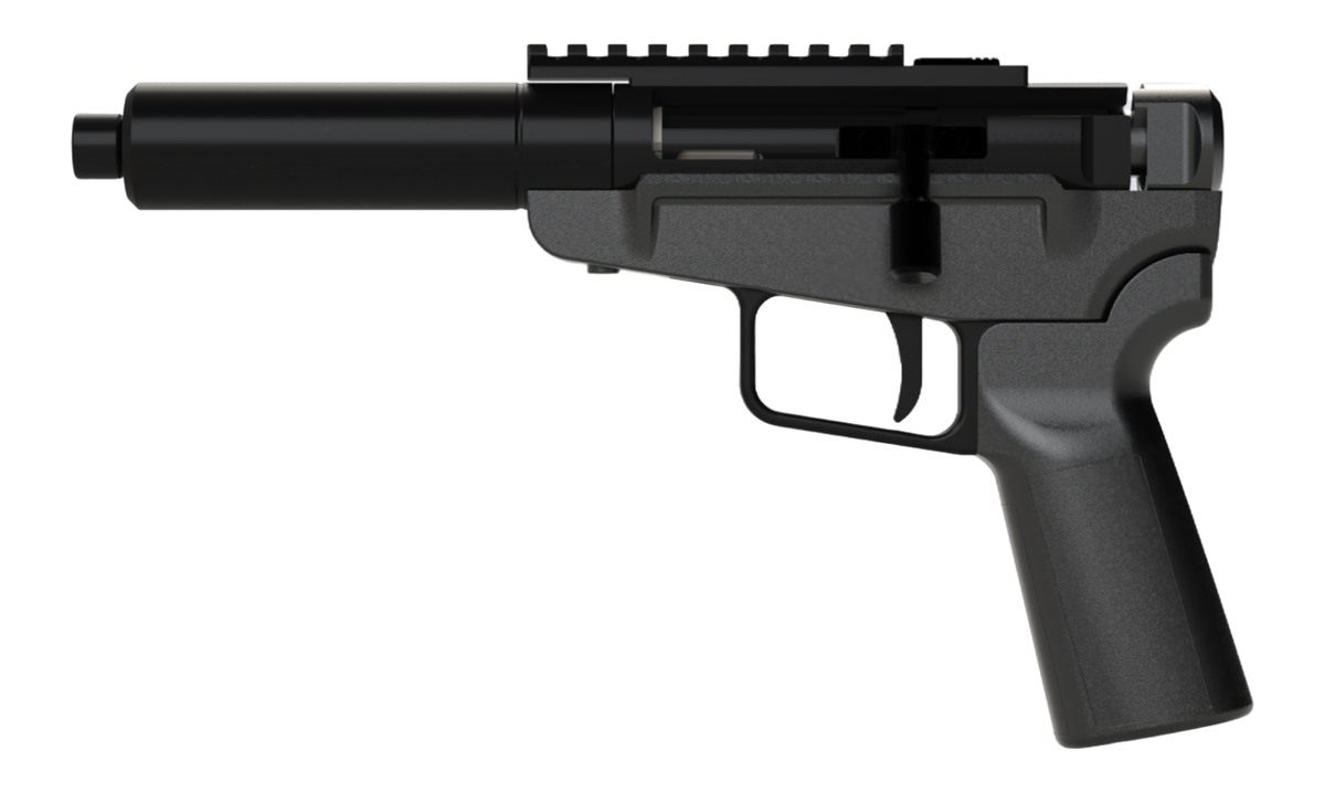 Dark Mountain Stowaway Handgun 5.7x28mm Single Shot 5" 1/2x28 Threaded Barrel Black