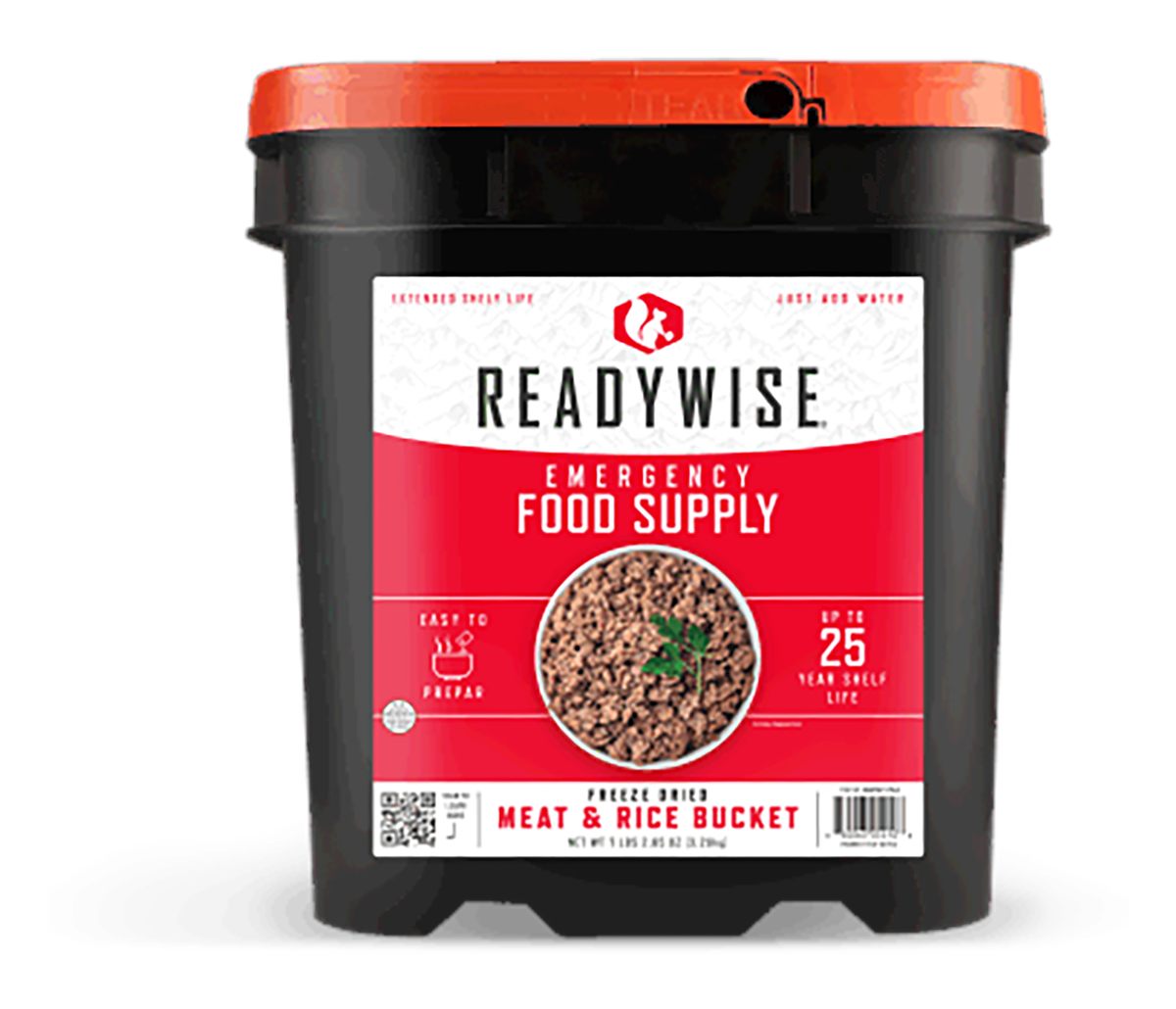 ReadyWise Wise Foods RW07704 Meat/Rice Bucket Freeze Dried Meals 88 Serving