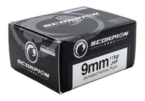 Scorpion Ammo 9MM Luger 115GR JHP 20RD 10BX/CS