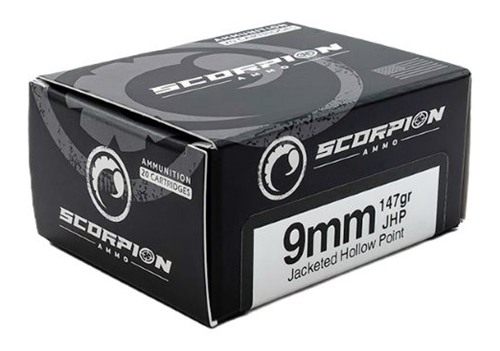 Scorpion Ammo 9MM Luger 147GR JHP 20RD 10BX/CS