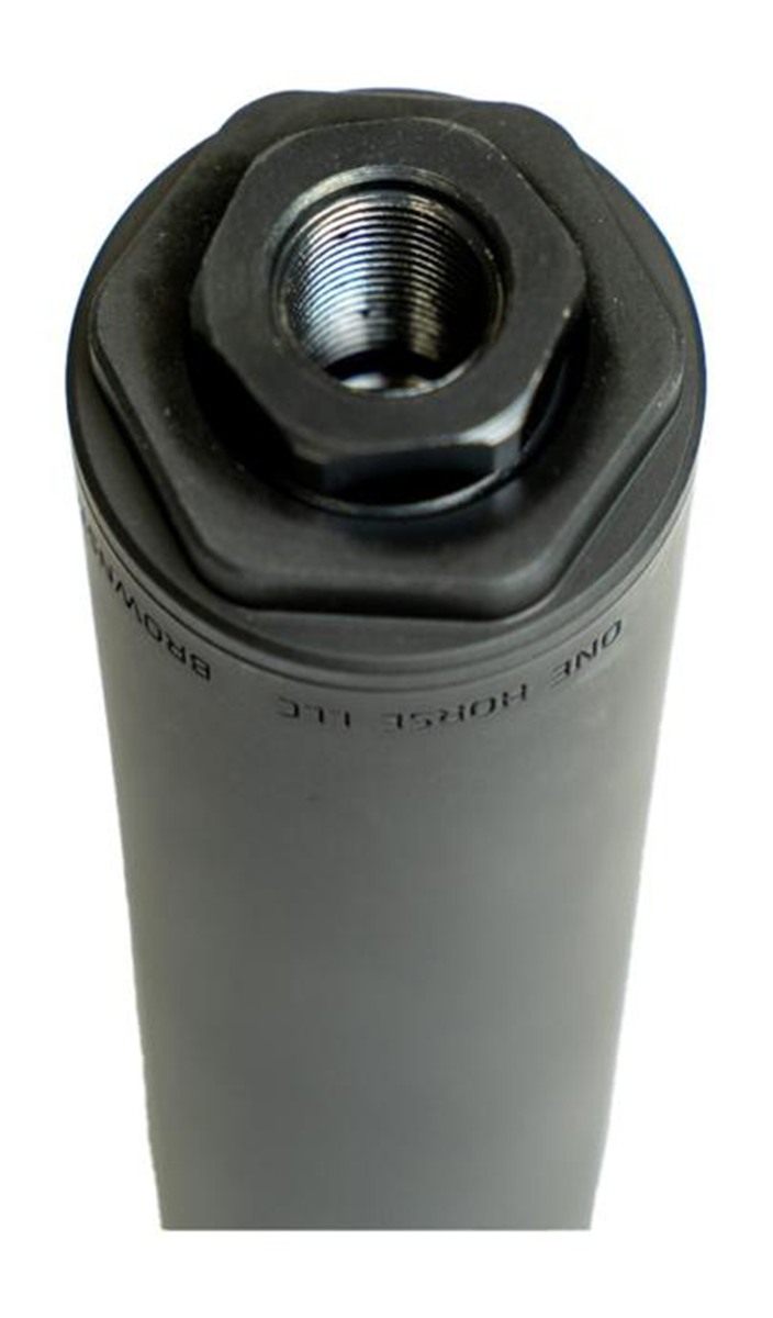 One Horse Ashe Titanium Direct Thread Suppressor 5.56mm 1.5in Dia 1/2X28 Bl view 2