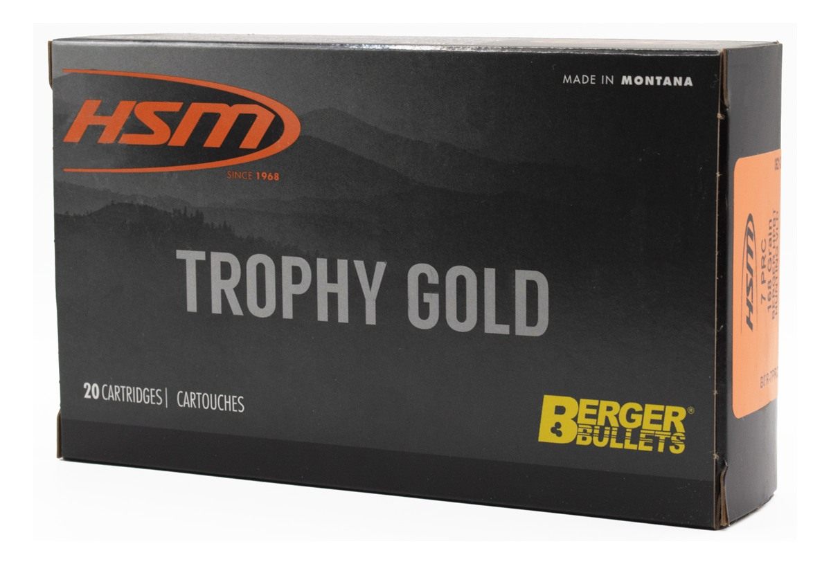HSM Ammo 7MM PRC 168GR Berger Match Hunting VLD 20RD 10BX/CS