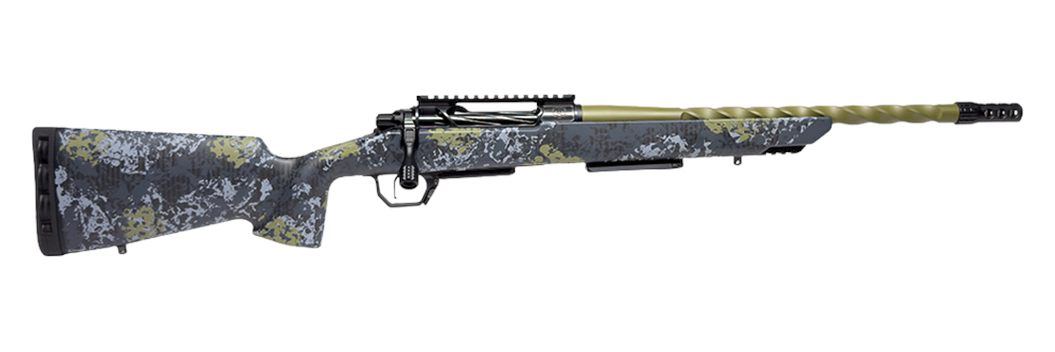 Horizon Firearms HRF-VE2-22CM-18R Venatic 2 22 Creedmoor 18" Sage Green Spiral Fluted Threaded Barrel, Black DLC Receiver w/Picatinny Rail, Arca Rail Forend, Artic Moss Iota EKO X Carbon Fiber Stock