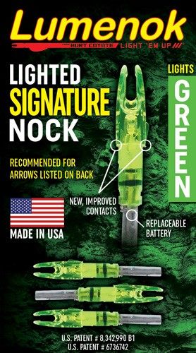 LUMENOK LIGHTED NOCK SIGNATURE SERIES GREEN 3PK view 3