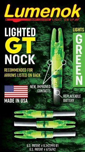 LUMENOK LIGHTED NOCK GT-SERIES GREEN 3PK view 2
