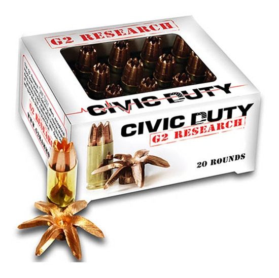 G2 Research G00617 Civic Duty 45ACP 164gr Copper Expansion Projectile 20 Pe view 2