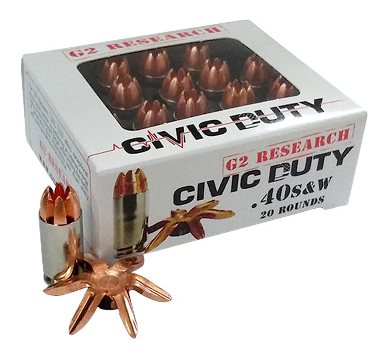 G2 Research G00620 Civic Duty 40S W 122gr Copper Expansion Projectile 20 Pe