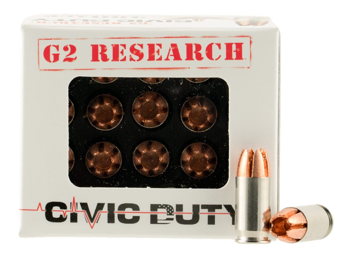 G2 Research G00621 Civic Duty 380ACP 64gr Copper Expansion Projectile 20 Pe