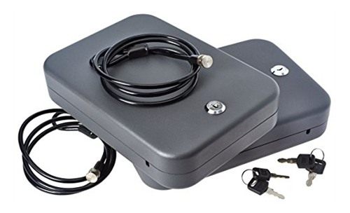 SnapSafe Portable Lock Box for Guns and Valuables, 2 Pack - Includes 2 Lock Boxes (Keyed Alike), 4 Keys, Patented Security Cable - An Ideal Car Gun Safe, TSA Gun Case - XL, Black, 10 x 7 x 2 Inches view 3