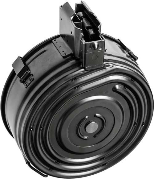 KCI USA AK-47 Rifle Drum Magazine 7.62x39mm 75/rd Black view 3