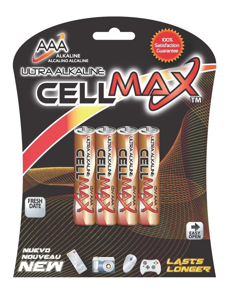 Cell Max Long Lasting AAA Alkaline 4 Pack (CM-LR03-BP4)