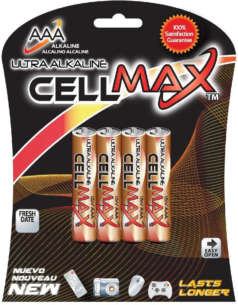 Cell Max Long Lasting AAA Alkaline 4 Pack (CM-LR03-BP4) view 2