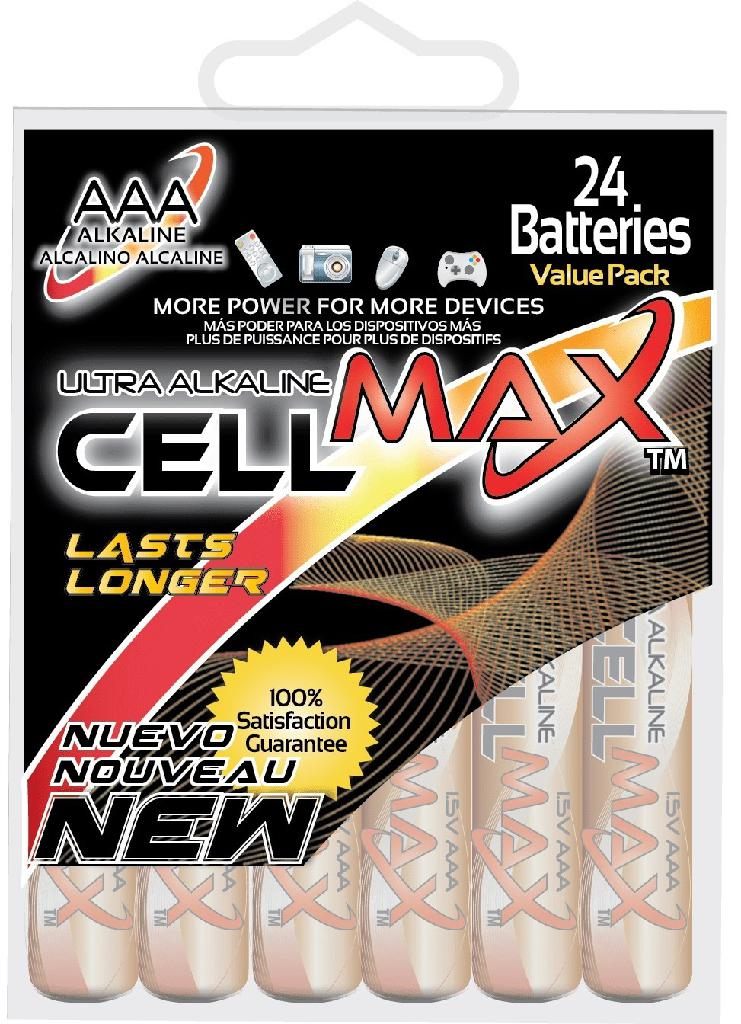 Cell Max Long Lasting AAA Alkaline 24 Hard Pack (CM-LR03-PBH24)