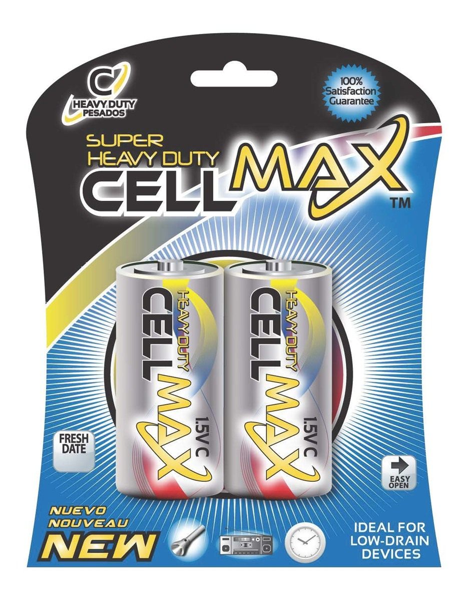 Cell Max Long Lasting C Super Heavy Duty 2 Pack (CM-R14P-BP2)