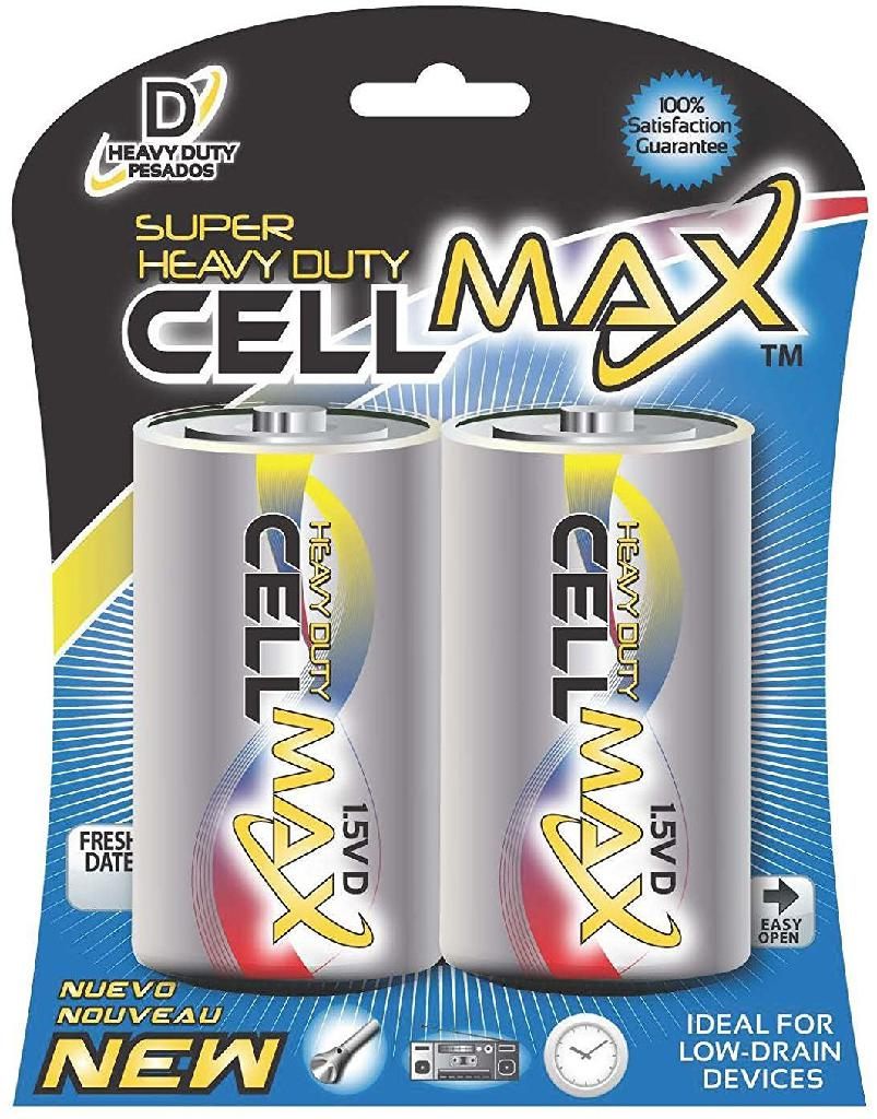 Cell Max Long Lasting D Super Heavy Duty 2 Pack (CM-R20P-BP2) view 2