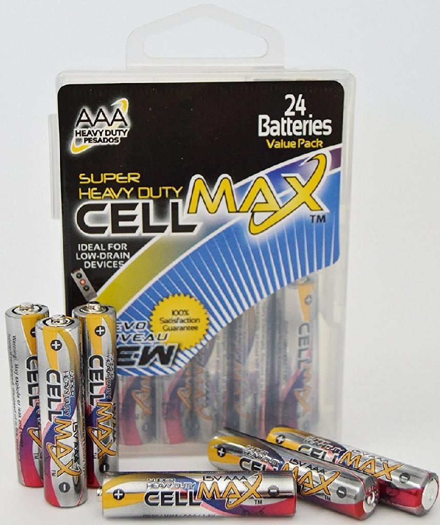 Cell Max Long Lasting AAA Super Heavy Duty 24 Hard Pack (CM-R03P-PBH24)