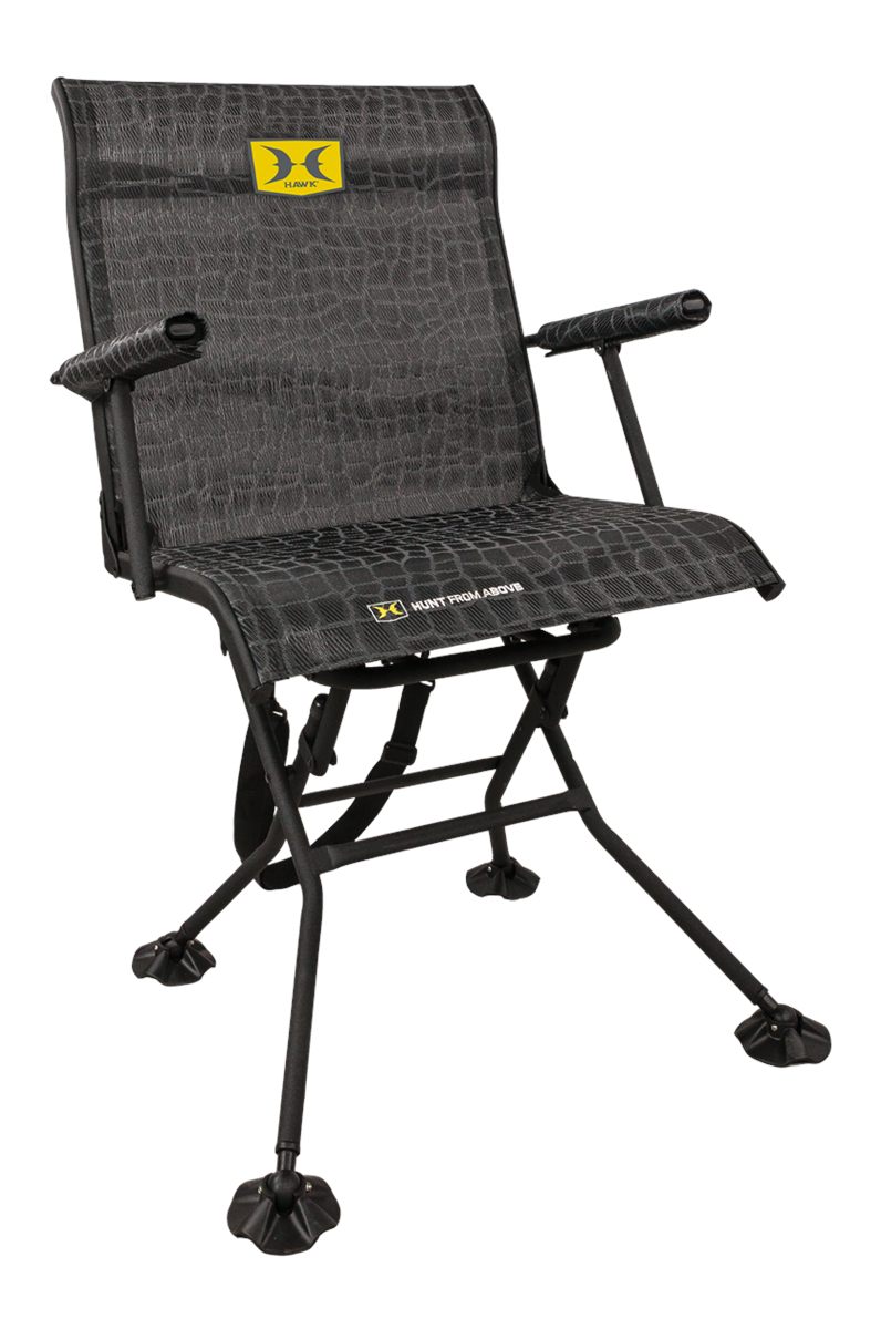 GSM Outdoors Hawk HWKHS3103 Stealth Spin Chair Camo Steel