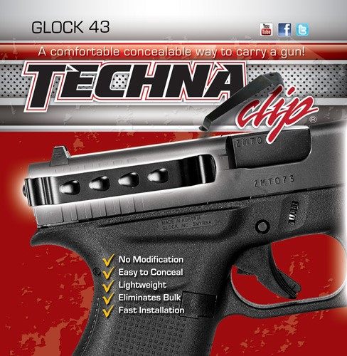 Techna Clip Concealment System for Glock 43, 43x, and 48 - Durable High-Car view 2