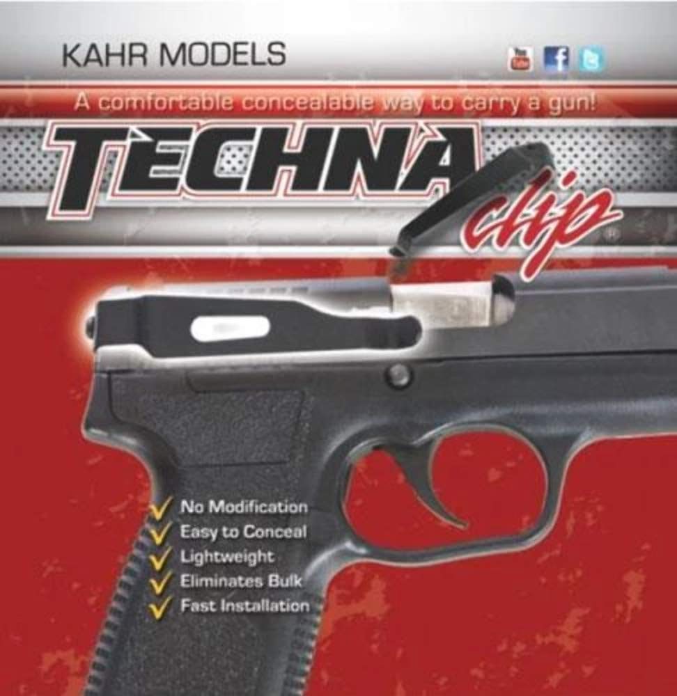 Techna Clip Concealment System for Kahr 9mm Luger .40 S W Pistols - Durable