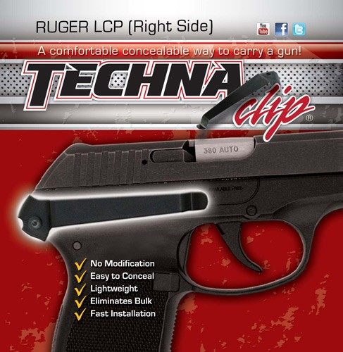 Techna Clip Concealment System for Ruger LCP .380 ACP Pistols - Durable Hig view 2