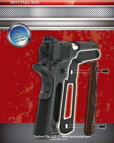 Techna Clips Handgun Retention Colt 1911 Commander Right view 2